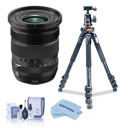XF 10-24mm f/4 R OIS WR Lens  Bundle with Vanguard Alta Pro 264AT Tripod  Cleaning Kit  Microfiber Cloth