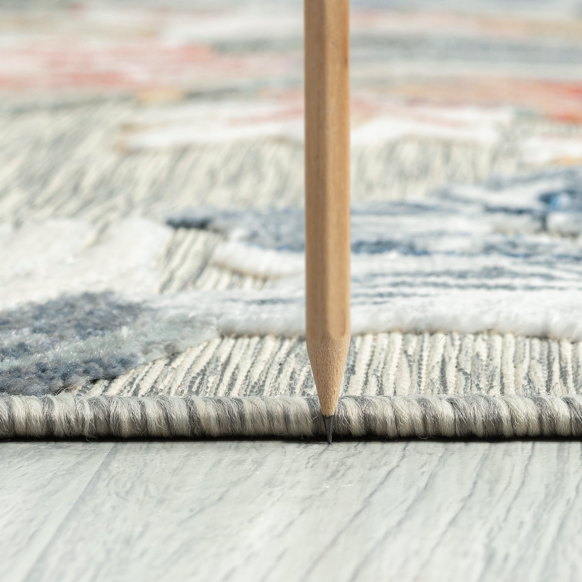 Bliss Rugs Floral Indoor Outdoor Rug Water Resistant Runner Rug for Patio, Hallway, Entryway, Deck, Gray ,2' x 8'
