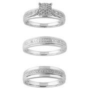 "Forever Bride 0.25ct (J-K I2-I3) Round Diamond Engagement Wedding Ring in Silver."