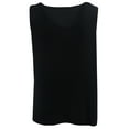 thumbnail image 2 of Plus Size Women Sleeveless Chiffon Summer Holiday Tank Top Blouse Shirt Black Ivory 2X (17003A), 2 of 3