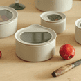 thumbnail image 3 of 6 Set FIKA One Kitchen Ceramic Round Food Container Set with Glass Lid, Porcelain Prep, Mixing & Serving Bowls, Microwave, Oven & Dishwasher Safe Storage, Home Deco Canister (700ml / 0.75qt / 24oz), 3 of 13
