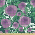 thumbnail image 2 of Ambesonne Floral Fabric by the Yard Upholstery, Graphical Flowers and Leaves, 1 Yard, Pale Fuchsia Sea Green, 2 of 5