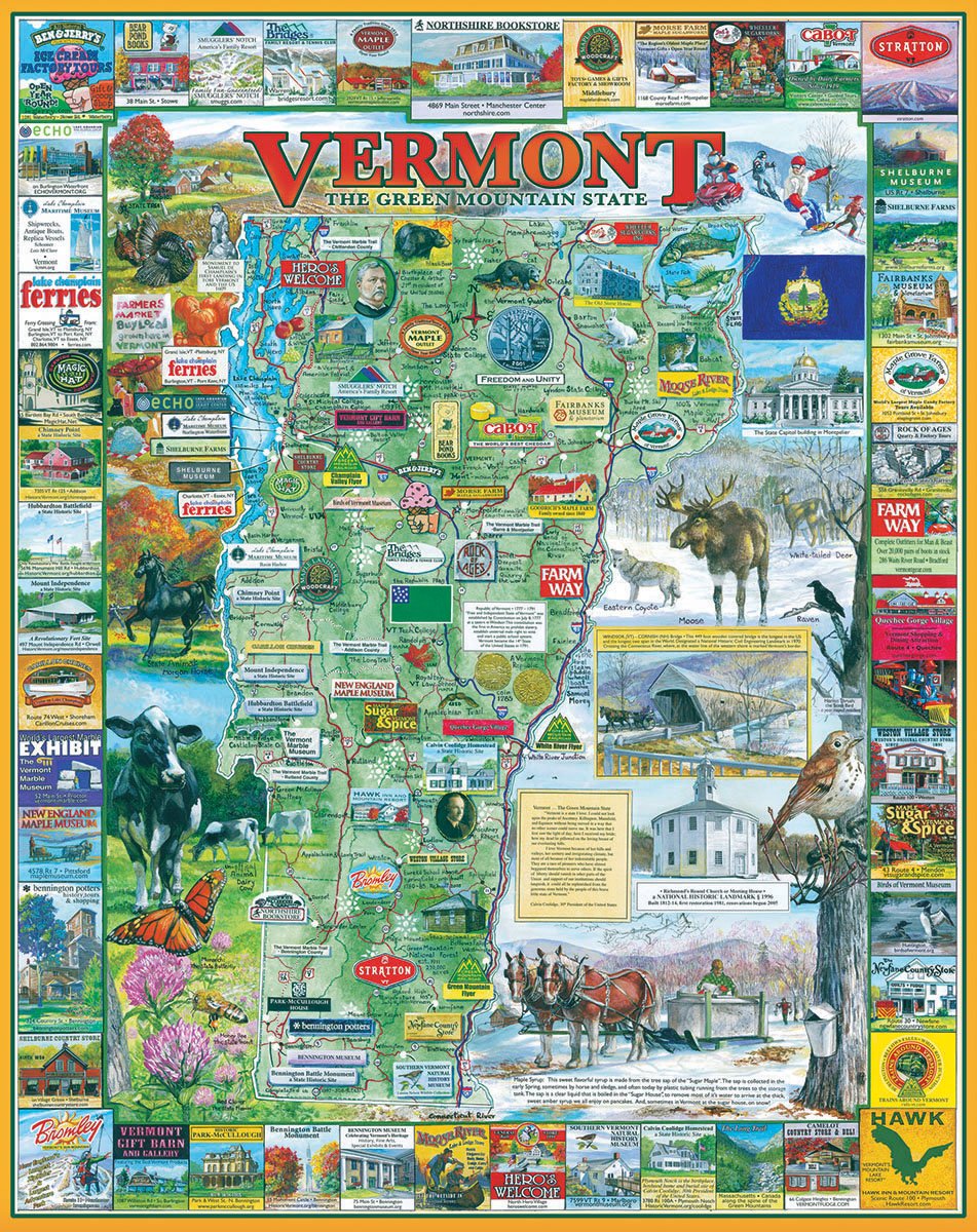 White Mountain Puzzles Best of Vermont Puzzle, 1000 Pieces