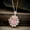 Pink, variant on Gemstone Flower Pendant Necklace For Women,Green Zircon Charming Necklace,Burst Nature Malachite Pendant,Birthday Or Memorial Day Gift To Wife, Mother, Daughter