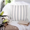 thumbnail image 4 of Blue Striped Throw Pillow Covers, Soft Pillowcases with Invisible Zipper, Modern Stripes Farmhouse Decorative Square Pillow Cushion Covers for Living Room Couch Sofa Bed 24x24 Inches, 4 of 8