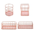 thumbnail image 3 of Wrought Iron Storage Basket Rose Gold Storage Box Desktop Debris Basket Modern Home Storage Racks Office Accessory, 3 of 6