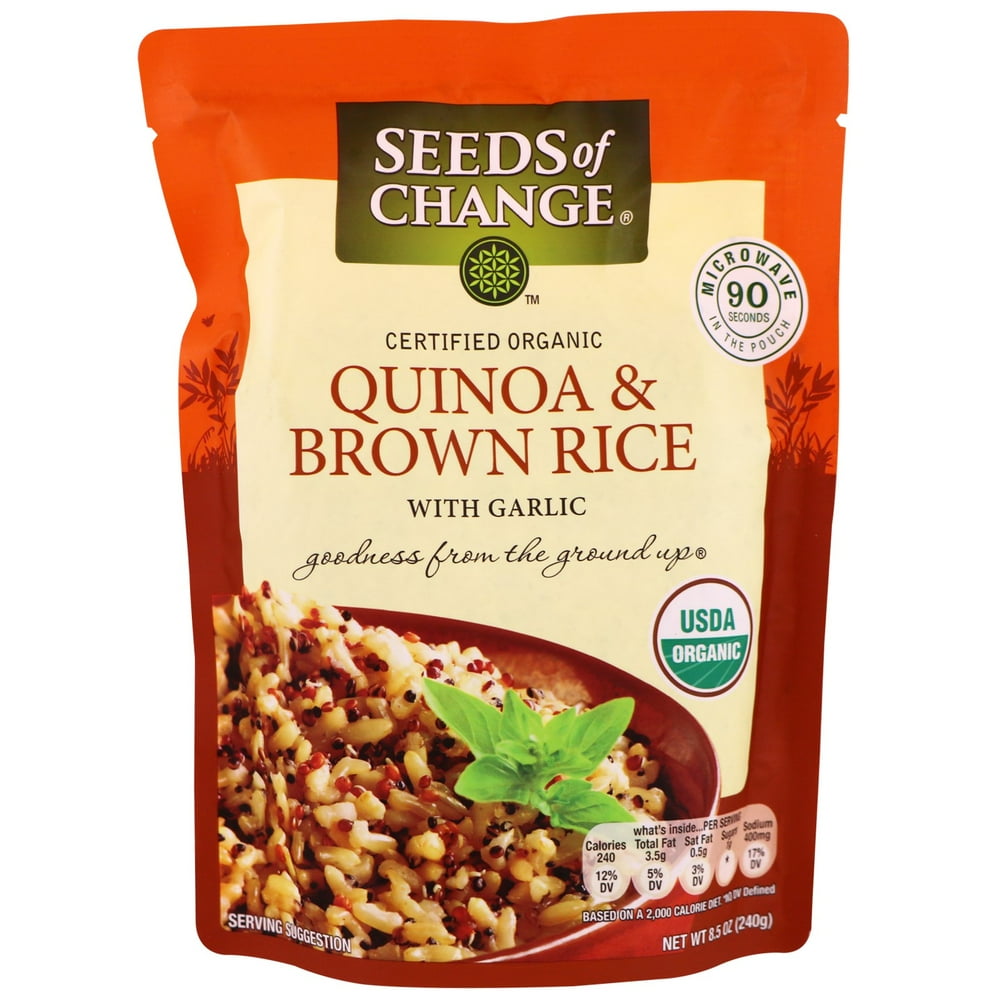 Seeds of Change, Organic, Quinoa & Brown Rice, With Garlic, 8.5 oz