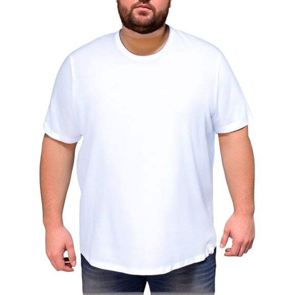 Homeyce Big and Tall T Shirts for Men Short Sleeve Round Neck Casual Tee Ultra Soft Breathable Regular Fit Classic T-Shirt Solid Color Classic Basic Tops Xl-6xl,White XL