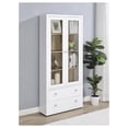 thumbnail image 2 of Hawthorne 4-shelf Glass Door Tall Cabinet with Drawers White, 2 of 11