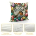 thumbnail image 4 of Wuche  Easter Pillow Case Rabbit Bunnies with Eggs Canvas Pillow Cover, Spring Season's Sofa Bed Throw Cushion Cover Decoration, 4 of 5