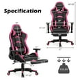 thumbnail image 3 of Goplus Massage Gaming Chair Reclining Swivel Racing Office Chair with Footrest Pink, 3 of 11