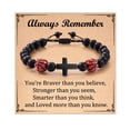 thumbnail image 4 of Pulsera de cuentas de fútbol, regalo, pulsera de entrenador de fútbol esmerilada negra, pulsera de béisbol de ojo de tigre, 4 of 5