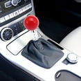 thumbnail image 2 of Vehicle Red Round Ball Gear Shift Knob Manual Transmission with M12x1.25 Silver Tone Shift Knob Adapter Set Universal, 2 of 6