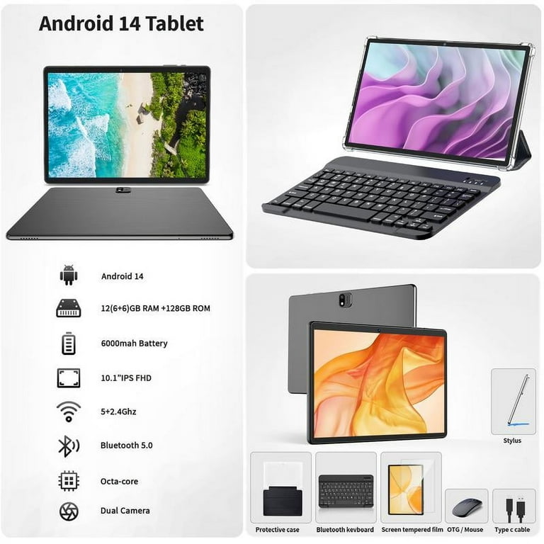 Relndoo Android 14搭載10インチタブレット 6Gb/128Gb Relndoo 10.1 inch Android 14 Tablet with 12(6+6)GB RAM+128GB