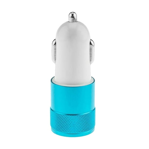 Methold 2.1A 1A Aleación 2 puertos USB de coche USB dual de carga inteligente universal para para teléfono móvil Android Electrónica Azul