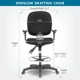 thumbnail image 5 of Studio Designs Winslow Professional Swivel Drafting Chair - Height, Tilt, and Arm Adjustable - Black, 5 of 19
