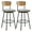 Light Grey-Fabric-Set of 2, variant on Spruce & Spring Bar Height Swivel Bar Stool with Wood Back and Metal Base Set of 2, Dark Grey, Faux Leather