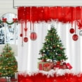 thumbnail image 5 of Oioii Christmas Shower Curtain, Christmas Bathroom Sets, Colorful Xmas Balls Green Pine Branches Waterproof Polyester Fabric Bathroom Decor Bath Set with Hooks, 5 of 6