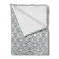 thumbnail image 2 of Abstract Soft Flannel Fleece Throw Blanket, Repetitive Flowers in Squares Monochrome Pattern on Plain Backdrop, Cozy Plush for Indoor and Outdoor Use, 60" x 80", White Dark Slate Blue, by Ambesonne, 2 of 5