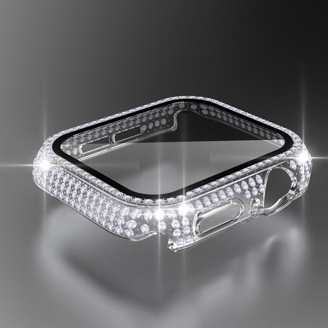 Caja de reloj de diamantes de vidrio templado incorporado para Apple Watch Ultra 49mm 38mm 40mm 42mm 44mm 41mm 45mm iWatch 8 7 6 SE 5 4 3 cubierta Tan Jianjun unisex