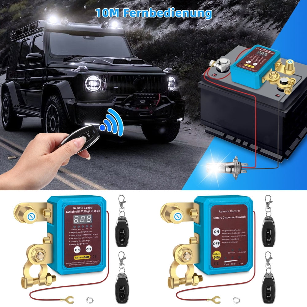 VIVIHEYDAY Car Kill Switch Automatic Dual Remote Battery Disconnect Switch for 12V RV ATV Boat Truck