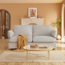 Vesgantti Mid-Century Modern Linen Upholstered 3 Seater Sofa, Grey