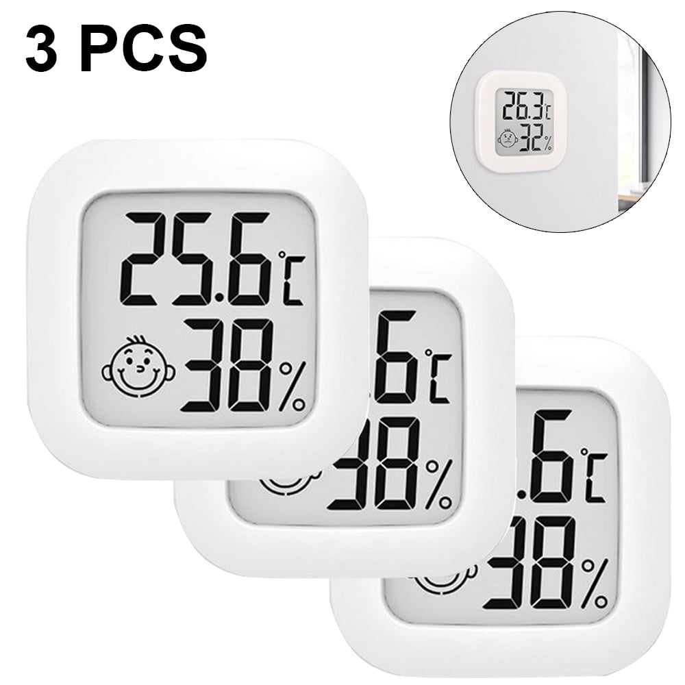 Digital Hygrometer Indoor Thermometer 3 Pack,Accurate Humidity Meter  Temperature Sensor for Home, Bedroom, Baby Room, Office, Greenhouse,  Cellar,White+Pink+Green 