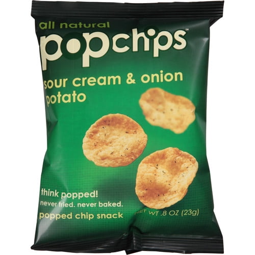 Popchips Sour Cream & Onion Potato Popped Chip Snack, 0.8 oz, (Pack of ...