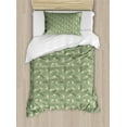 thumbnail image 1 of Flower Duvet Cover Set Twin Size, Calla Flowers with Fresh Green Leaves Ornamental Arrangement Summer Foliage, Decorative 2 Piece Bedding Set with 1 Pillow Sham, Cream Reseda Green, by Ambesonne, 1 of 3