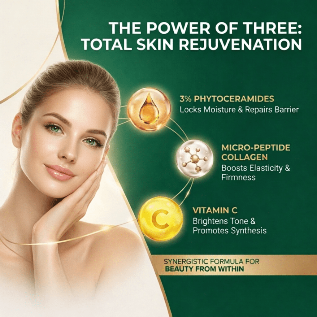 Aegabe Phytoceramides & Collagen Peptides Formula，Supports Skin Repair, Hydration, Firmness & Radiance, Reduces Fine Lines - 60 Day Supply