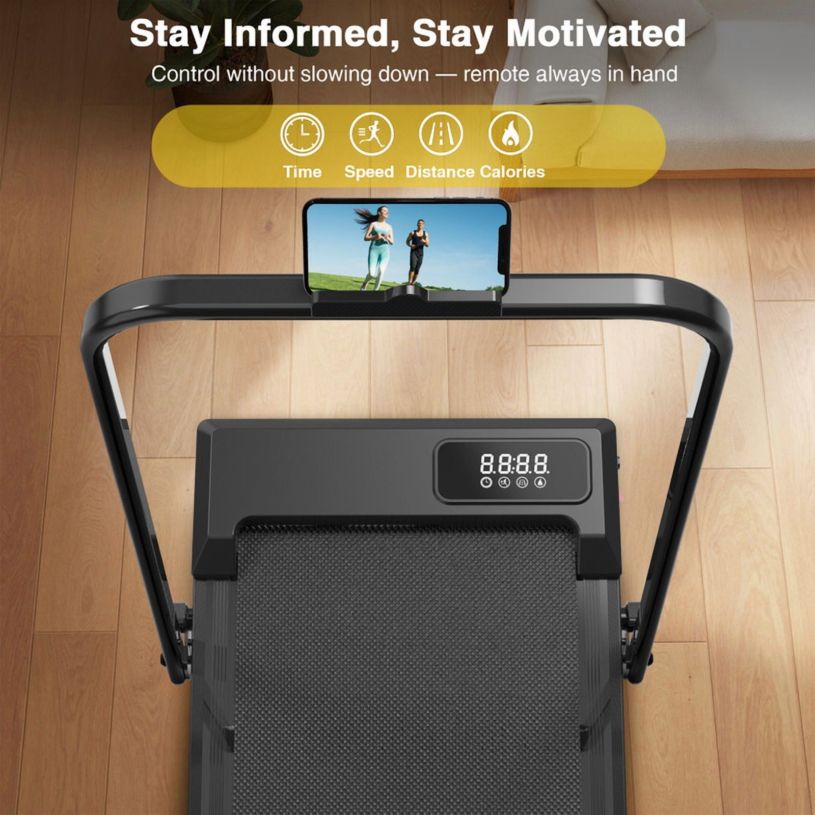 Redliro 2 in 1 Walking Pad Treadmill with Incline, Under Desk Treadmill with LED Display & APP for Home Office