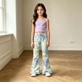 thumbnail image 2 of JAJAHO Girls Flare Leggings Tie Dye Bell Bottoms Flat Front Casual Stretchy Pants For Kids 5-16Y, 2 of 4