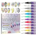 thumbnail image 1 of 12 Colors Nail Art Pens Set Waterproof Nail Markers for DIY Nail Art Designs for Painting Nails, 1 of 5
