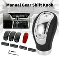 thumbnail image 2 of BIBABLYKE Universal 5/6 Speed Transmissions Gear Shifts Knob Shifter Lever Handle Stick PU Leather For Manual Car Auto Accessories, 2 of 8
