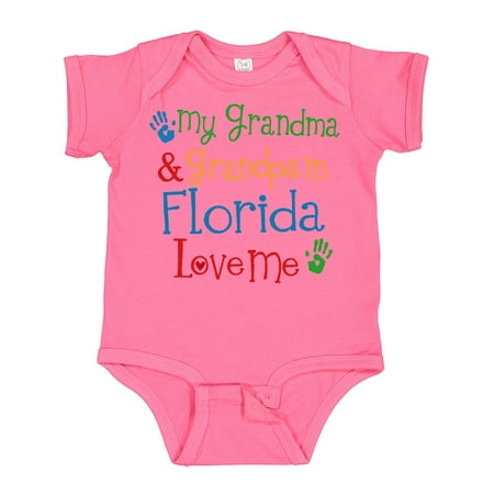 

Inktastic Florida Grandma Grandpa Loves Me Gift Baby Boy or Baby Girl Bodysuit