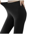 thumbnail image 5 of Fleece Lined Winter Thermal Tights for Women Basic Solid High Waisted Leggings Cold Weather Lounge Pants, 5 of 9