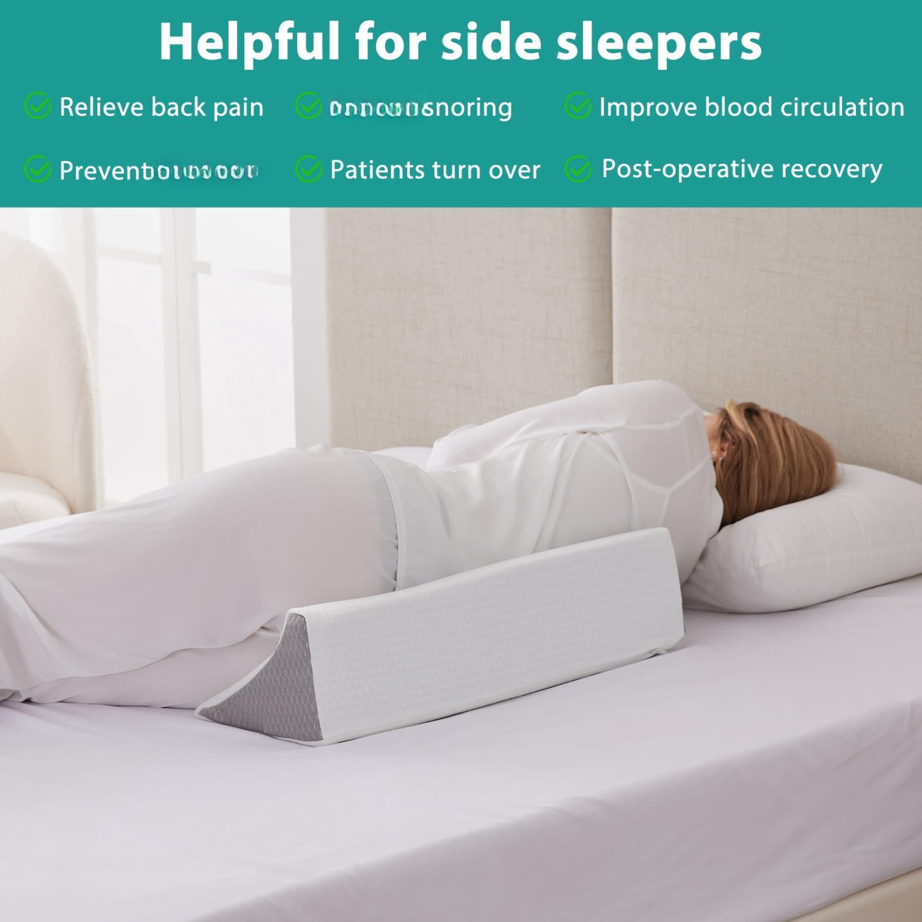 Wedge Pillow For Side Sleeping  Comfort Foam Sleeper Bed Wedges & Body Positioners After Support Preventing White/grey