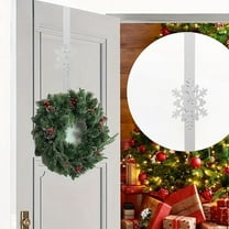 NWOKYZGH 1Pc Christmas Wreath Hanger Over the Door Metal Wreath Hook Star Snowflake Christmas Tree Wreath Holder for Xmas Party Decor Door Wall Home office
