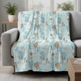 thumbnail image 2 of Coastal Blue Blanket Soft Cozy Warm Throw Blanket for Couch, Plush Fuzzy Flannel Fleece Blankets for Sofa, Ocean Coral Shell Starfish Retro Seahorse Bed Blankets Lightweight Gifts for Women, 30"x40", 2 of 9