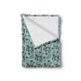 thumbnail image 2 of Floral Soft Flannel Fleece Throw Blanket, Nature as Birds Butterflies and Bouquet of Roses as Silhouette Form, Cozy Plush for Indoor and Outdoor Use, 60" x 80", Brown and Baby Blue, by Ambesonne, 2 of 6