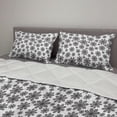 thumbnail image 2 of Snowflake Comforter & Sham Bedding Set, Monochrome Snowflakes Christmas Themed Composition Winter Season Illustration, 3 pcs Duvet Set Microfiber Filling Quilt, 5 Sizes, Black White, by Ambesonne, 2 of 4