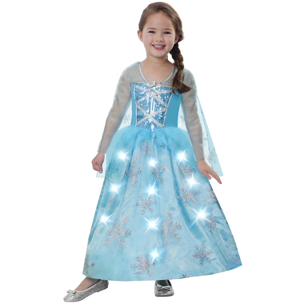 PLUS SIZE Fairy Dress Costume with Sleeves & Wings Light Blue Snow Queen Elsa