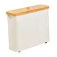 thumbnail image 4 of Soporte de papel higiénico Organizador de papel higiénico Multifuncional Almacenamiento de papel higiénico impermeable con tapa de bambú para baño , Beige, 4 of 9