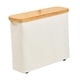 thumbnail image 4 of Soporte de papel higiénico Organizador de papel higiénico Multifuncional Almacenamiento de papel higiénico impermeable con tapa de bambú para baño , Beige, 4 of 9
