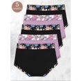 thumbnail image 5 of Women's Floral Print Briefs Cute Soft Comfy Breathable High, 5 of 5