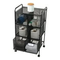 thumbnail image 6 of Mind Reader Multipurpose Rolling Cart with Drawers, Office Storage Organizer, Utility Cart, Metal, Black, 6 of 7
