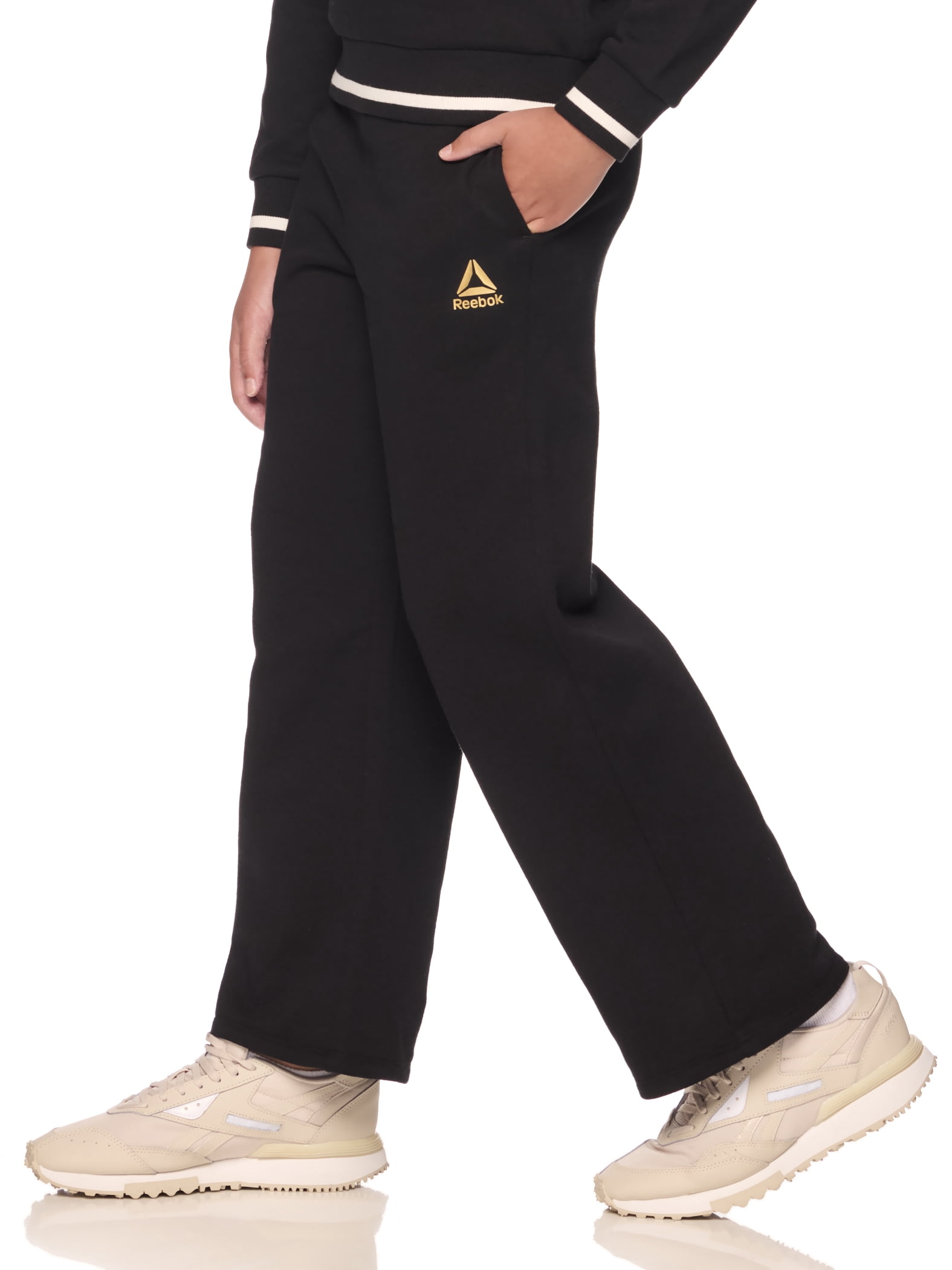 Reebok Girl’s Athletic Varsity Wide Leg Sweatpants, Sizes 4 – 18