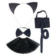 thumbnail image 3 of Conjunto de orejas de gato, pajarita y cola para niños, aro para el pelo, disfraz de animal ligero, disfraz de fiesta de Halloween para niños y niñas Con vestido Fernando Disfraz Pajarita Cola, 3 of 8