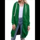 thumbnail image 2 of Sudadera con Capucha y Cremallera para Mujer, Chaqueta Informal de Larga para Otoño, Chaquetas Largas de Otoño con Bolsillos, Túnica Verde Hierba L, 2 of 9
