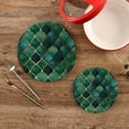 thumbnail image 2 of Coolnut Green Scale Pattern Trivets Pot Holders Set of 2 Potholders for Kitchens Pure Cotton Thread Weave Trivets,Hot Pads for Kitchens,Coasters,Placemats,Spoon Rest for Cooking Home Decor, 2 of 7